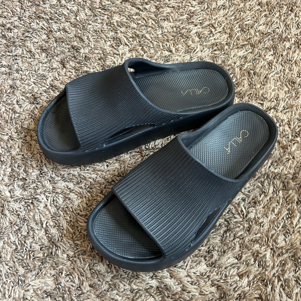 Black CALIA Slide Sandals